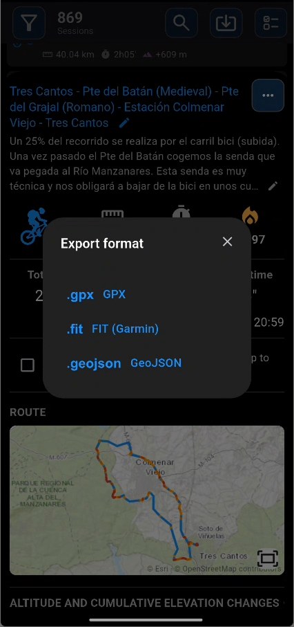 Choosing the export format