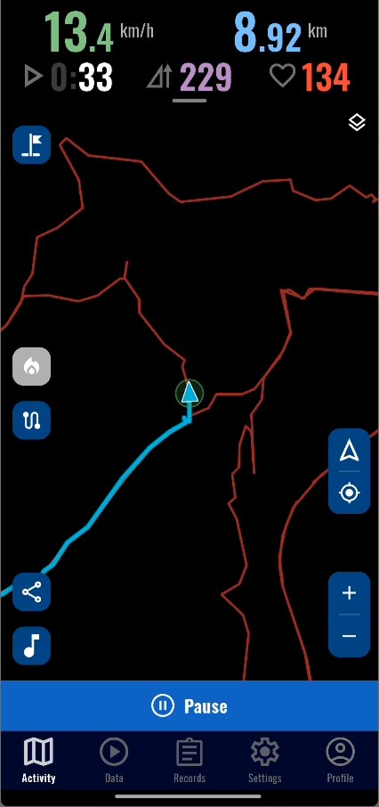 My routes: everything you have saved in the area