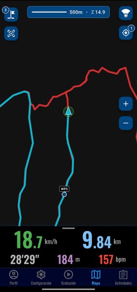 Topographic map with GPX routes